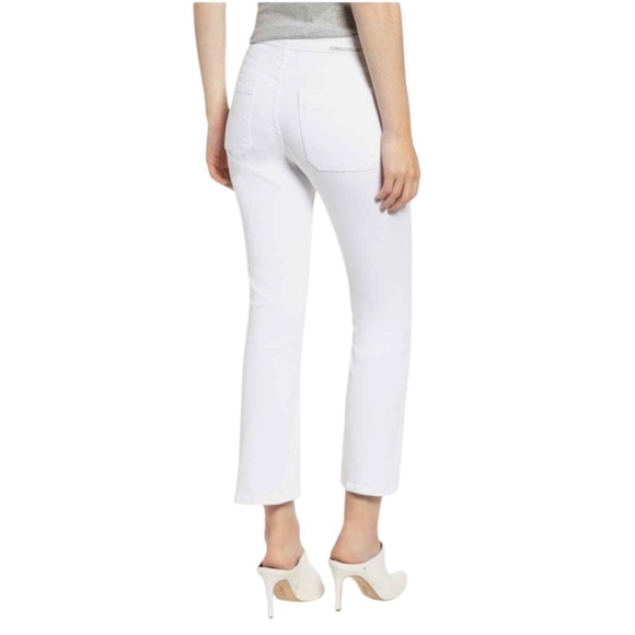 Current/Elliott The Ultra High Waist Kick Flare cropped white jeans 27 - Picture 3 of 13